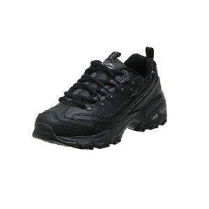 Skechers D'Lites Me Time Low-Top Sneakers, Black Leather, Women's Size 8.5